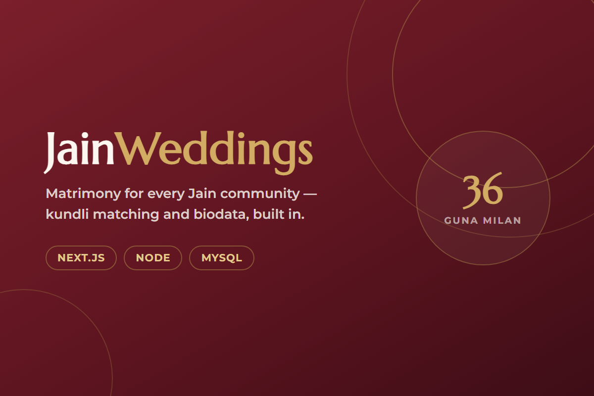 JainWeddings Jain matrimony platform built by OET