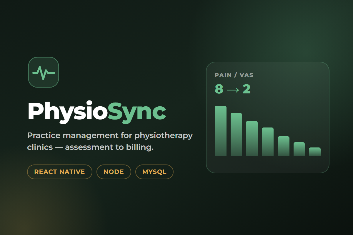 PhysioSync physiotherapy practice management platform built by OET